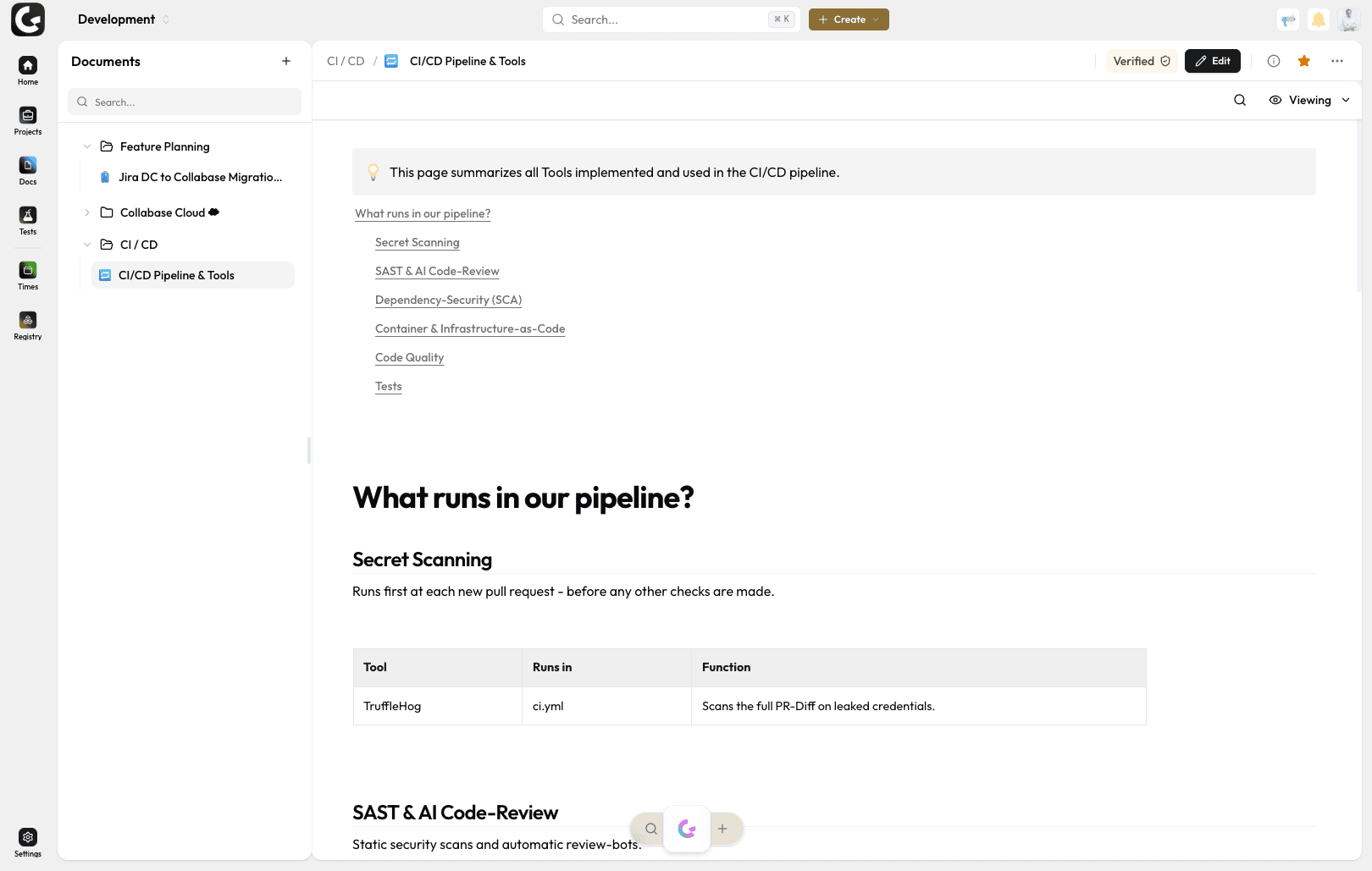 Editor mit Seitenbaum, Fliesstext und Blockauswahl